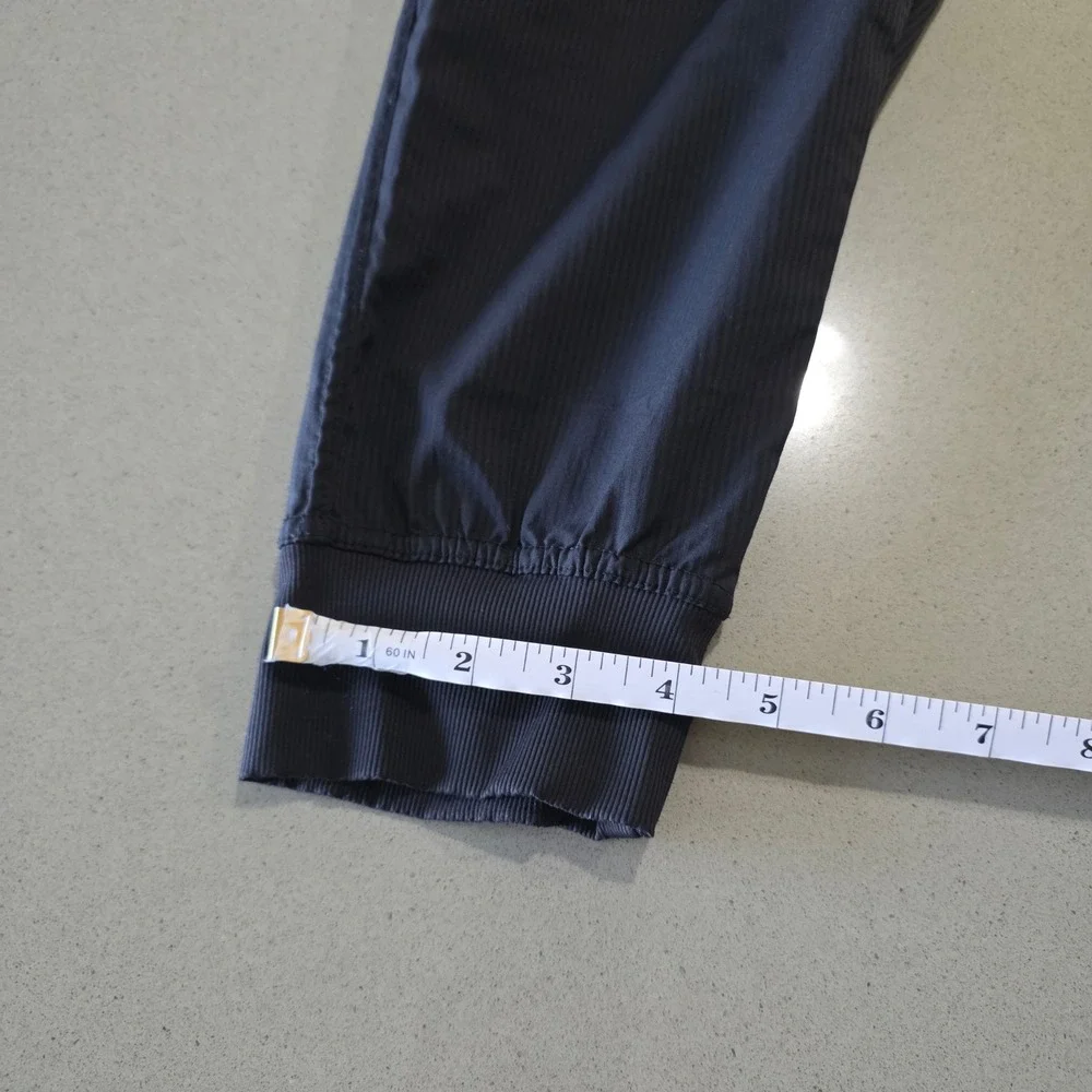 Zyia Active Black Pinstripe Textured Joggers Womens XL‎ Drawstring Cuffs